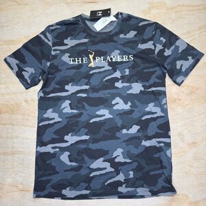 NEW THE PLAYERS PGA Under Armour Black Camo All Day Short Sleeve Shirt LG